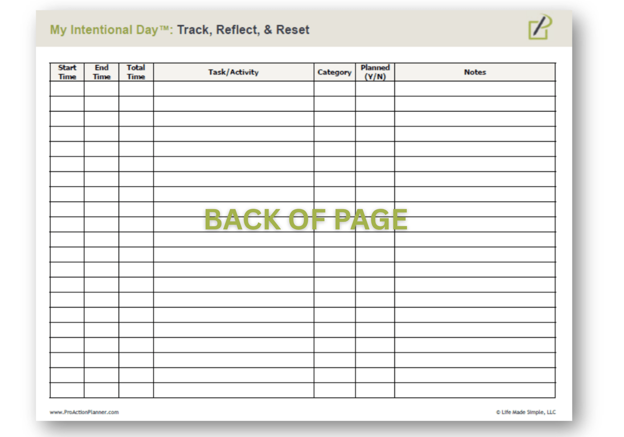 My Intentional Day™ Notepad (8.5x11) - Image 3